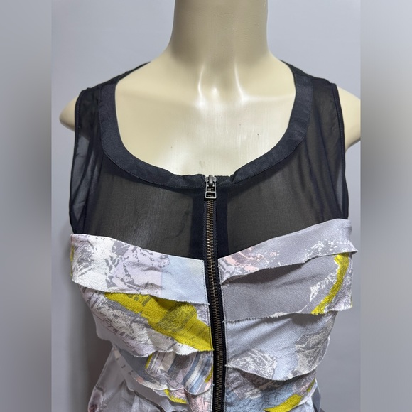 Anthropologie Twinkle By Wenlan Mini Y2K Retro Sleeveless Silk Pocket Dress Sz2 - Picture 5 of 15